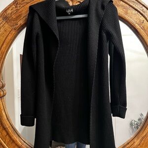Italian long black wool blend sweater size small